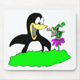 Alfombrilla De Ratón Penguin y Leprechaun