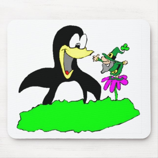 Alfombrilla De Ratón Penguin y Leprechaun (Frente)
