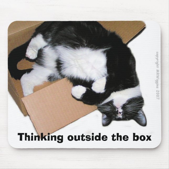 Alfombrilla De Ratón Pensamiento fuera del mousepad de la caja (Frente)