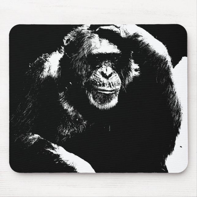 Alfombrilla De Ratón Pensar en el Personalizado de Ape Pop Art Plantill (Frente)