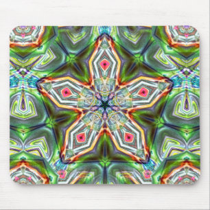 Alfombrilla De Ratón Pentágono kaleidoscopo verde con tono de madera su