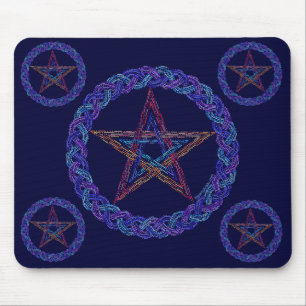 Alfombrilla De Ratón Pentagram Art Pagan Wicca Mousepad