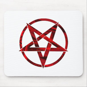 Alfombrilla De Ratón Pentagram del diablo Rojo