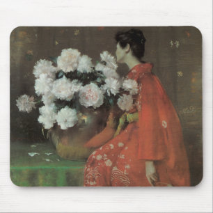 Alfombrilla De Ratón Peonías por William Merritt Chase, Arte Antiguo
