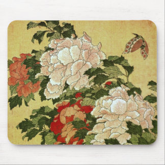 Alfombrilla De Ratón Peonies & Butterflies Bella Artes japonés de Hokus