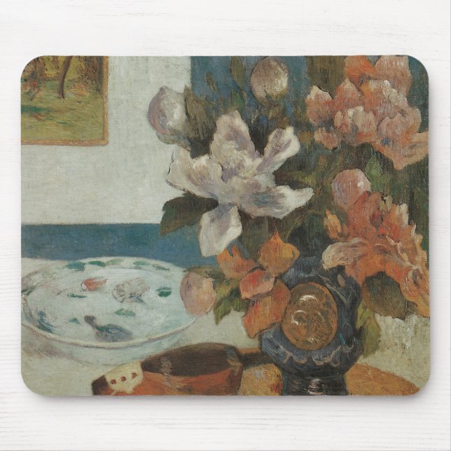 Alfombrilla De Ratón Peonies chinos y Mandolin por Paul Gauguin (Frente)