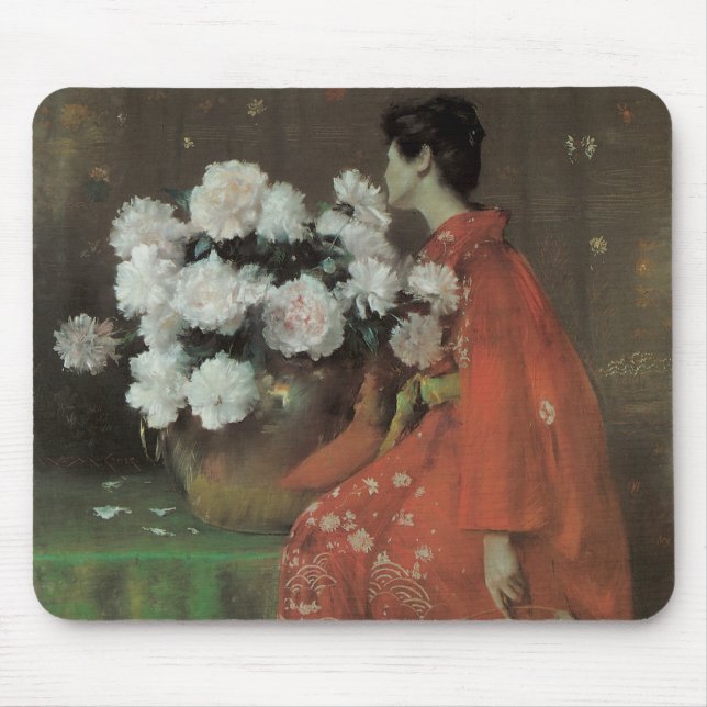Alfombrilla De Ratón Peonies de William Merritt Chase, Bella Artes de V (Frente)