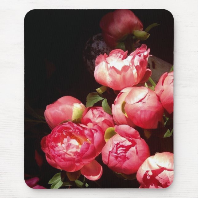 Alfombrilla De Ratón Peonies rosados (Frente)