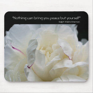 Alfombrilla De Ratón Peony Inner Peace Cita Inspiradora Mousepad