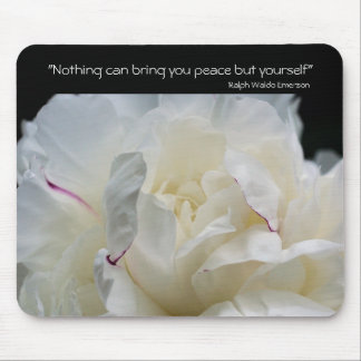 Alfombrilla De Ratón Peony Inner Peace Cita Inspiradora Mousepad