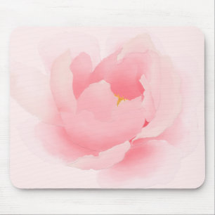 Alfombrilla De Ratón Peony rosa claro floral de la acuarela
