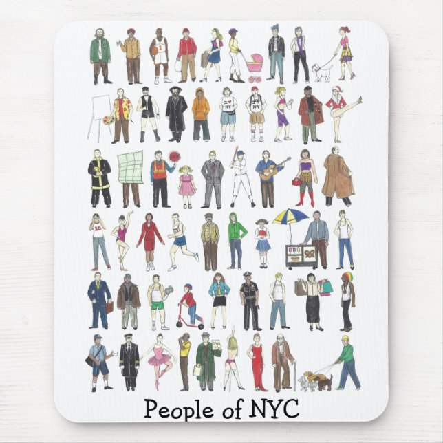 Alfombrilla De Ratón People of NYC New York Yorker City Mousepad (Frente)