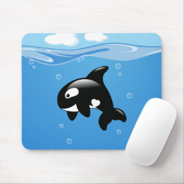 Alfombrilla De Ratón Pequeña ballena orca en el océano