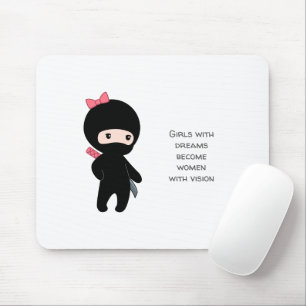 Alfombrilla De Ratón Pequeña cita Inspiradora Chica Ninja