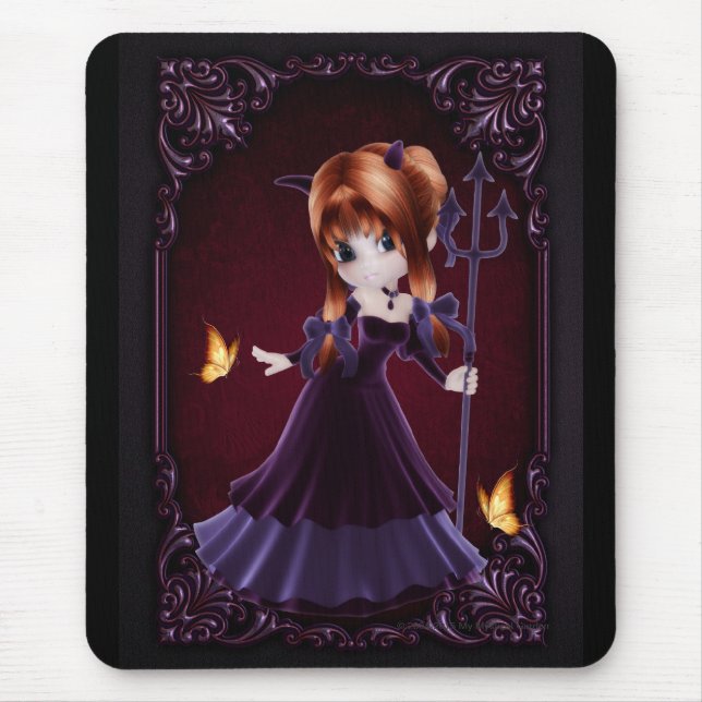 Alfombrilla De Ratón Pequeña Cookie Devil Chica Diseño 5 (Frente)