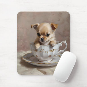 Alfombrilla De Ratón Pequeña luz: Chihuahua cachorro en una taza de té,
