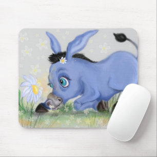 Alfombrilla De Ratón Pequeño burro y margarita - Agrega tu imagen / te