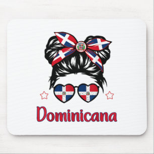 Alfombrilla De Ratón Pequeño Chica Bandera de camisas de República Domi