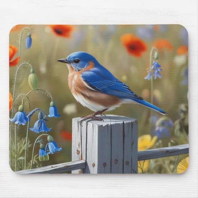 Alfombrilla De Ratón Pequeño Mousepad de pájaro azul (Frente)