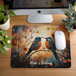 Alfombrilla De Ratón Pequeño Mousepad, Dos Aves Amores,