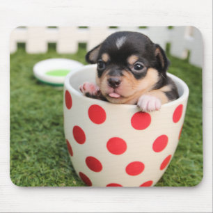 Alfombrilla De Ratón Pequeño perrito en la taza
