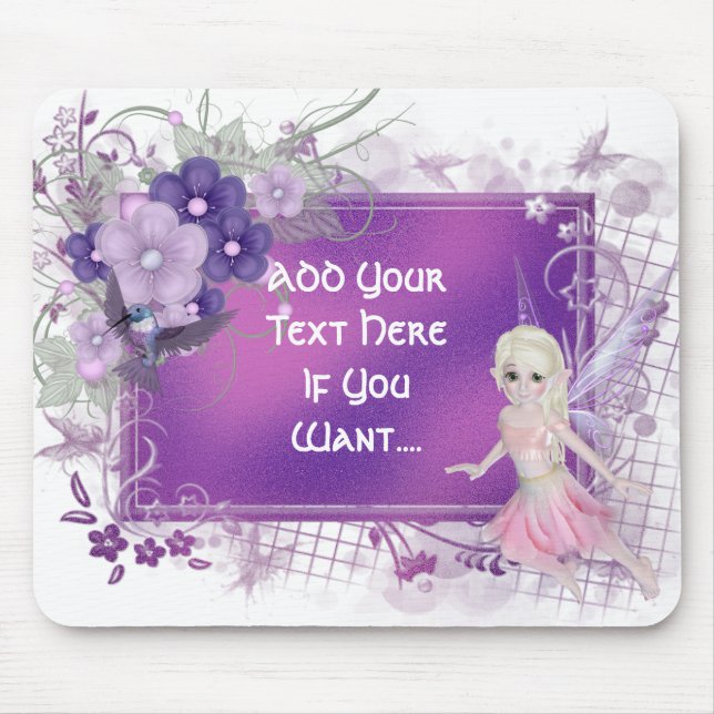 Alfombrilla De Ratón Pequeño personalizable de hadas Mousepad del chica (Frente)