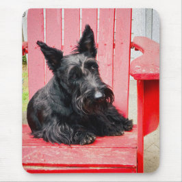 Alfombrilla De Ratón Pequeño Scottie en una Gran Silla Roja