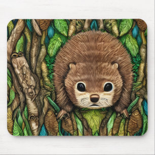 Alfombrilla De Ratón Pequeño y adorable castor de bebé