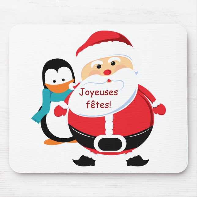 Alfombrilla De Ratón Père Noël et Manchot Santa Claus Tapis de souris (Frente)