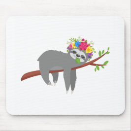 Alfombrilla De Ratón Pereza floral bonita