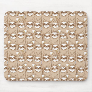 Alfombrilla De Ratón Perezas y modelo del café