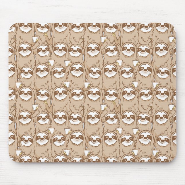 Alfombrilla De Ratón Perezas y modelo del café (Frente)
