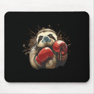 Alfombrilla De Ratón Perezoso boxeando con guantes de boxeo Kickboxing 