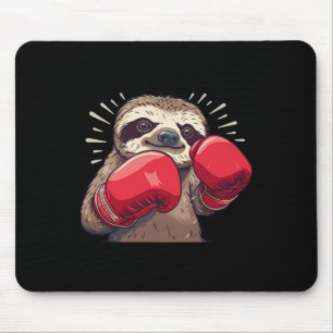 Alfombrilla De Ratón Perezoso boxeando con guantes de boxeo Kickboxing 