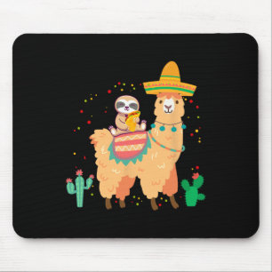 Alfombrilla De Ratón Perezoso y llama lindos y divertidos con taco y S 