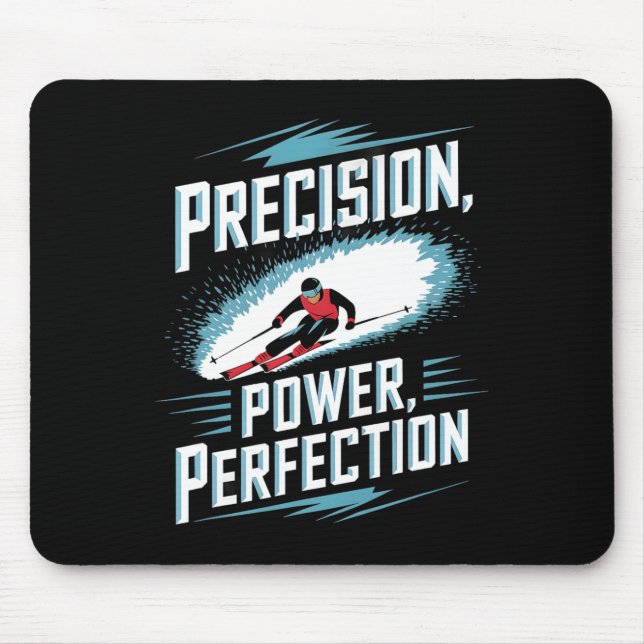 Alfombrilla De Ratón Perfección de poder de precisión esquí alpino  (Frente)