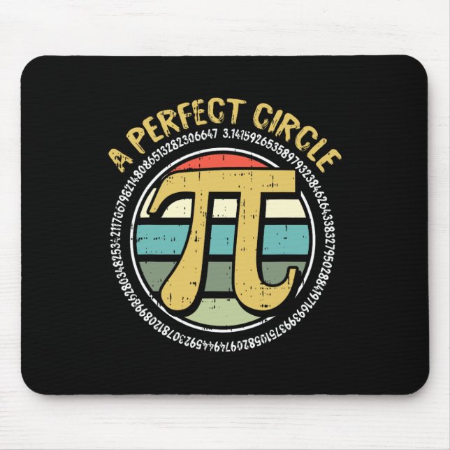 Alfombrilla De Ratón Perfecto Círculo Pi Day Símbolos Retro Math Número (Frente)