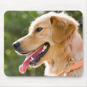 Alfombrilla De Ratón Perfil de Golden Retriever con lengua de salida