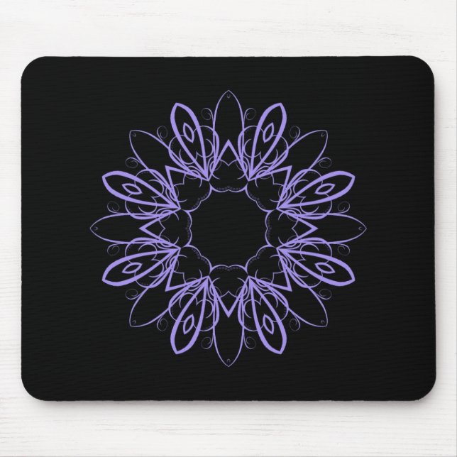 Alfombrilla De Ratón Periwinkle elegante mandala (Frente)
