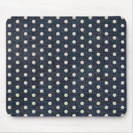 Alfombrilla De Ratón perlas blancas en denim azul