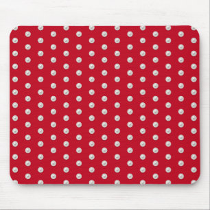 Alfombrilla De Ratón perlas blancas sobre rojo