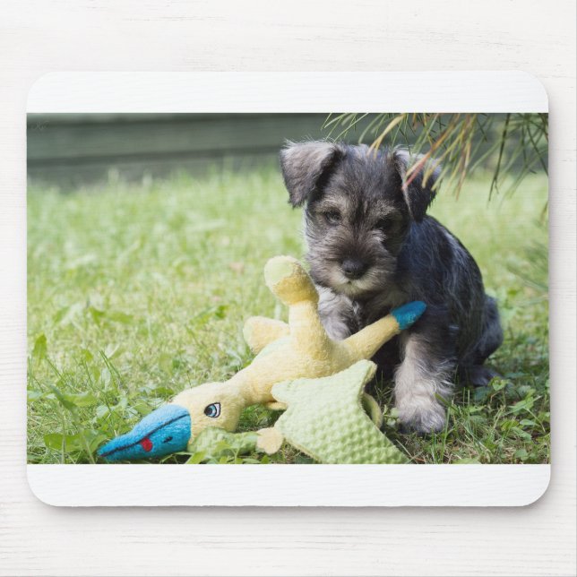 Alfombrilla De Ratón perrito 2 mini schnauzer (Frente)