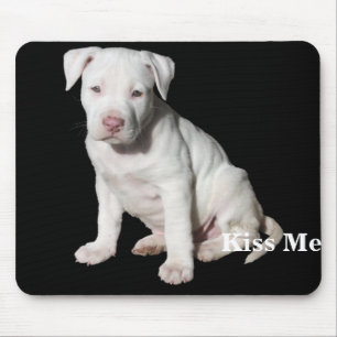 Alfombrilla De Ratón Perrito blanco de Pitbull del bebé