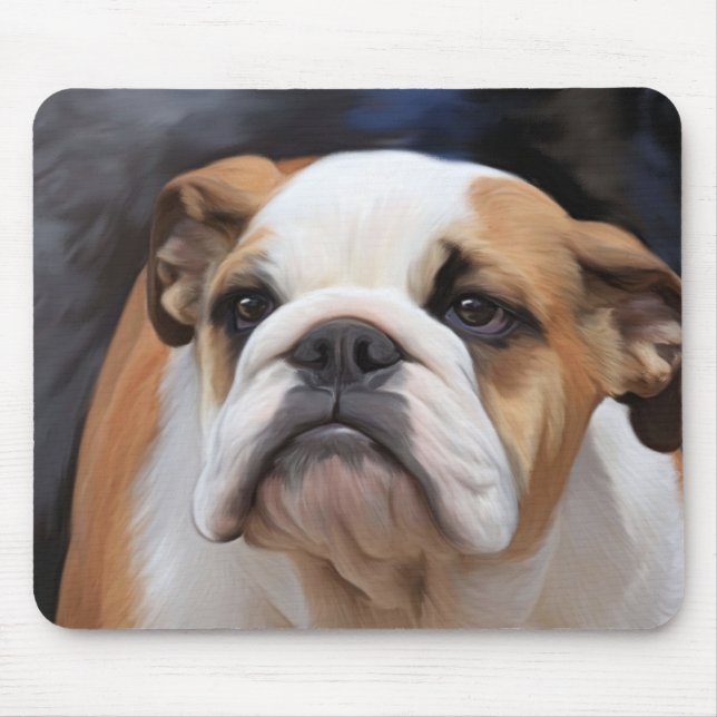 Alfombrilla De Ratón Perrito británico del bulldog (Frente)