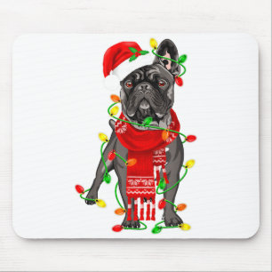 Alfombrilla De Ratón Perrito Bulldog Francés Divertido Luces de Navidad