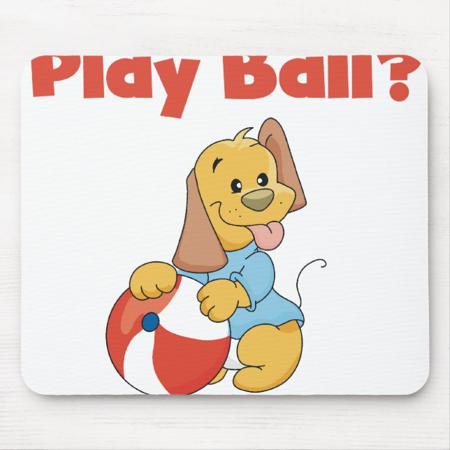 Alfombrilla De Ratón Perrito de Brown con la bola (Frente)