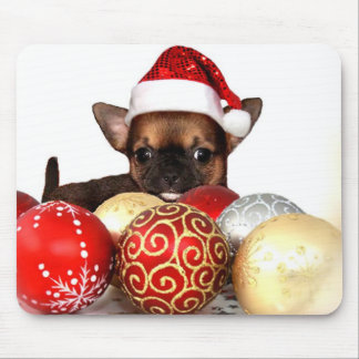 Alfombrilla De Ratón Perrito de la chihuahua del navidad