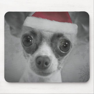 Alfombrilla De Ratón Perrito divertido de la chihuahua del navidad con