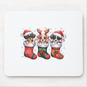 Alfombrilla De Ratón Perrito Lindo Navidad Santa Divertida Navidad Xmas