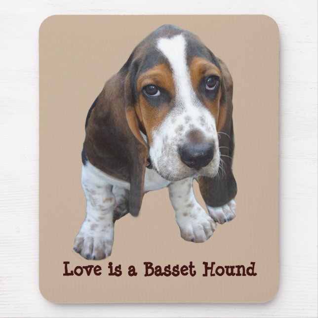 Alfombrilla De Ratón Perrito Mousepad de Basset Hound (Frente)